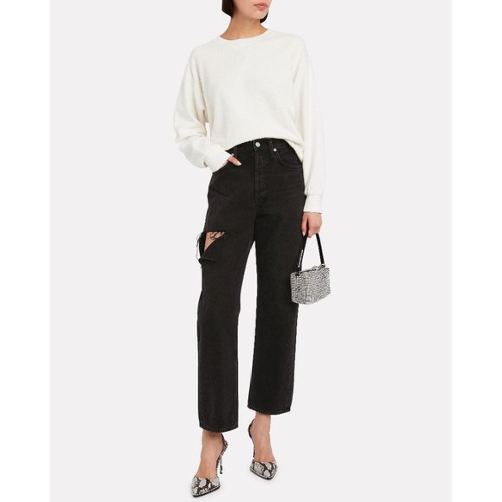 NWOT Agolde '90s' Ripped Thigh Straight Leg Jeans in Black - Picture 4 of 4